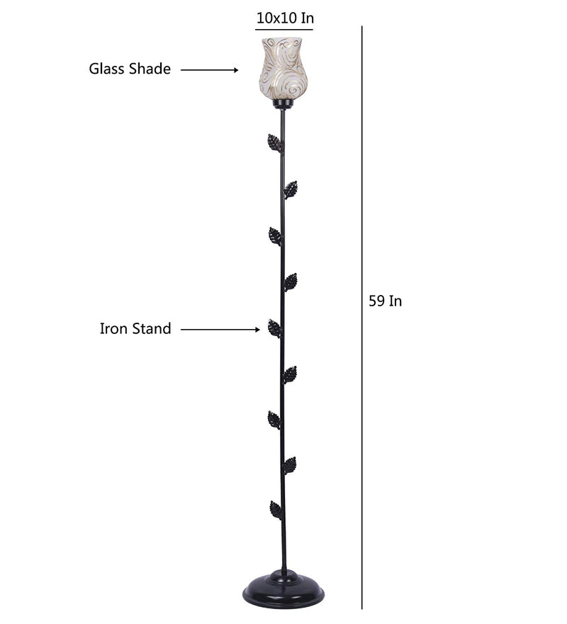 Golden Designer Plain Patti /Fashionable Wrought Iron Floor Lamp for Home Decor (Golden, Medium)