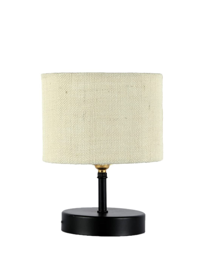 Iron Table lamp with White Jute Shade