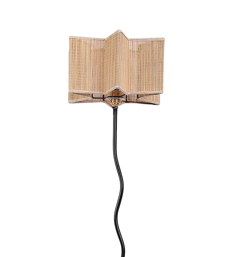 Bamboo Star Zig Zag Iron Floor Standing Lamp (Natural)