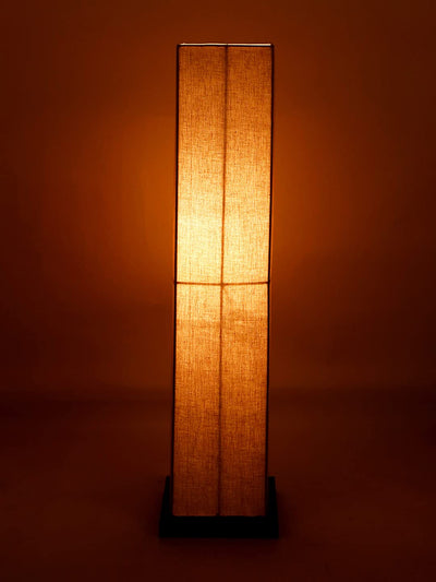 Grey Square Cotton Shade Floor lamp with Black Iron Base D,679