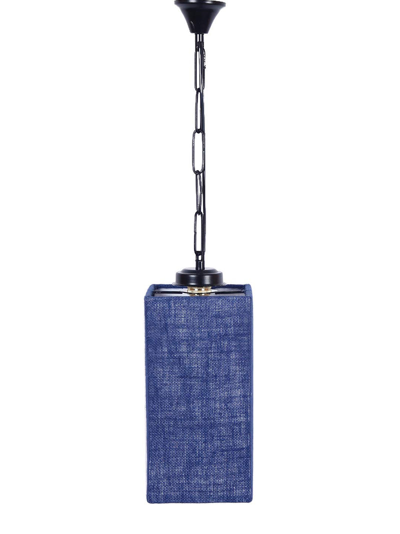 Blue Jute Square Hanging Lamp