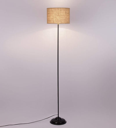 Beige Jute Floor Lamp