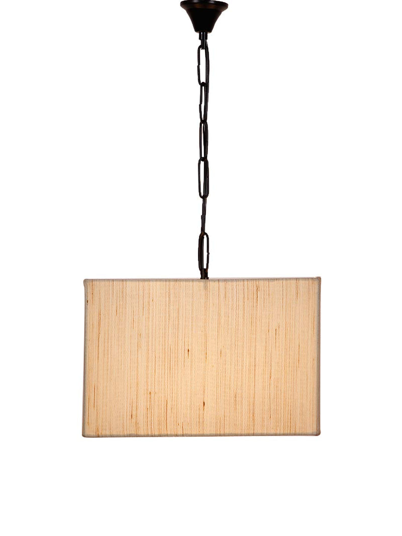 Off-White Cotton Square Hanging Lamp