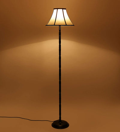 Cotton Multi-Colored Designer Iron Floor Lamp (Off - White)