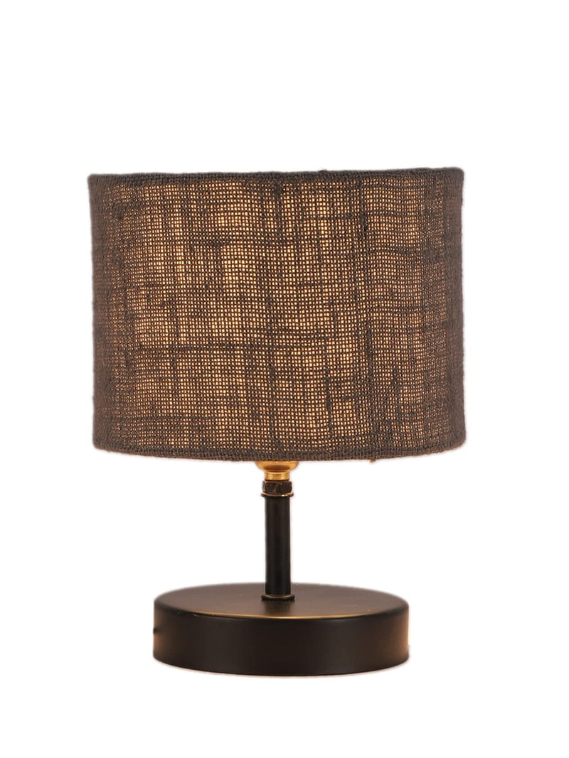 Iron Table lamp with Grey Jute Shade
