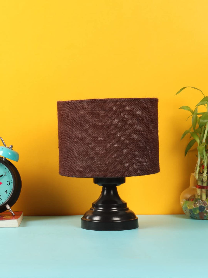 Brown Jute Table lamp with Iron Base