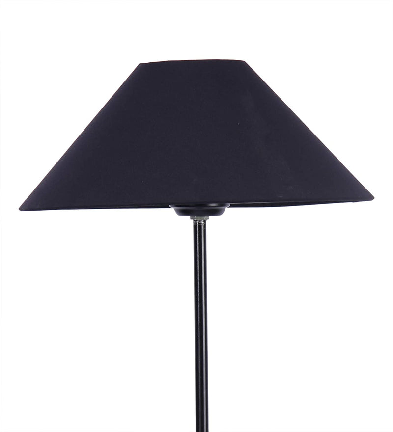 Black Cotton Designer Wrought Iron Floor Lamp for Home Decor (13" Black)