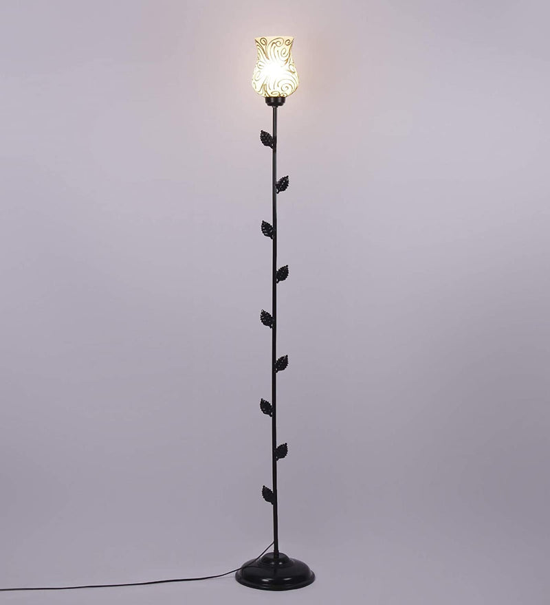 Golden Designer Plain Patti /Fashionable Wrought Iron Floor Lamp for Home Decor (Golden, Medium)