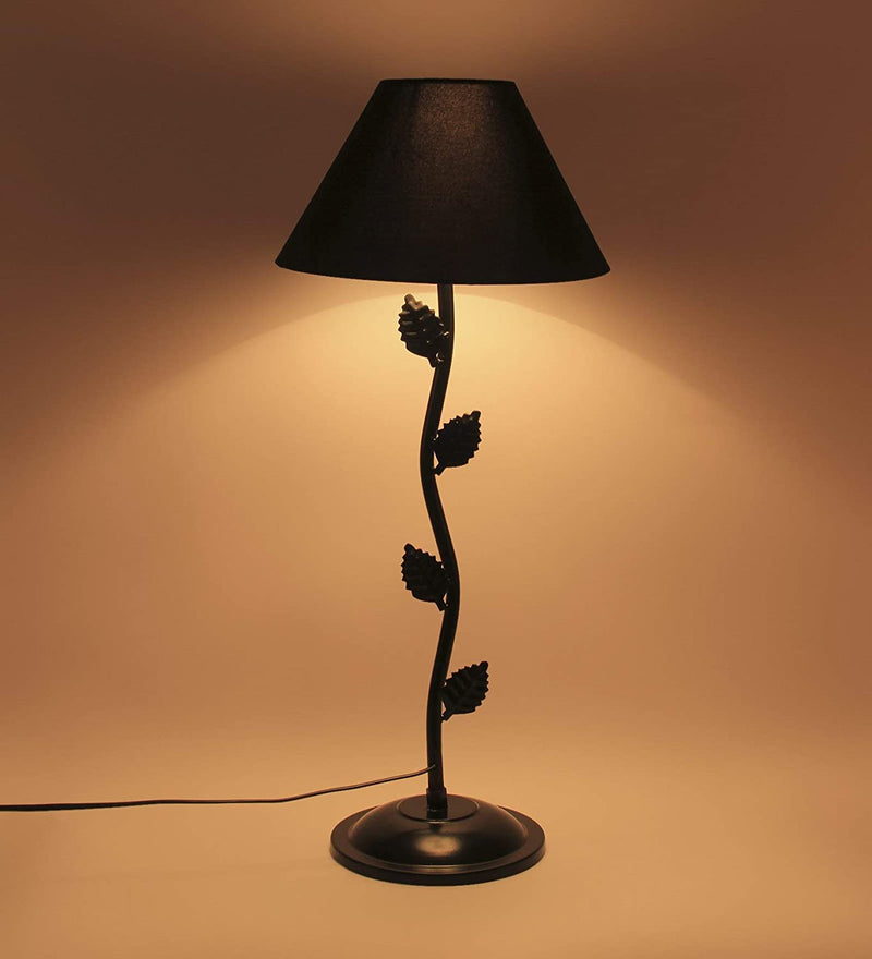Black Cotton Designer Zig Zag Iron Table Lamp