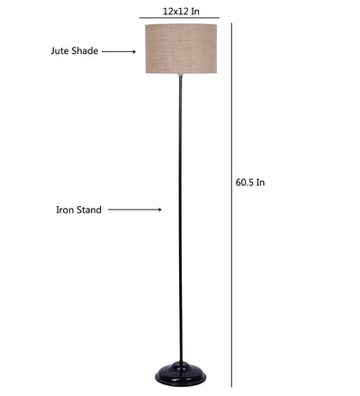 Beige Jute Floor Lamp