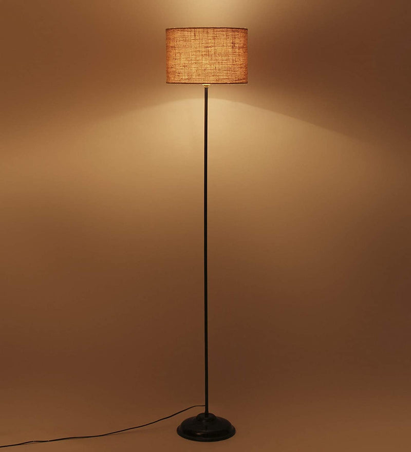Beige Jute Floor Lamp