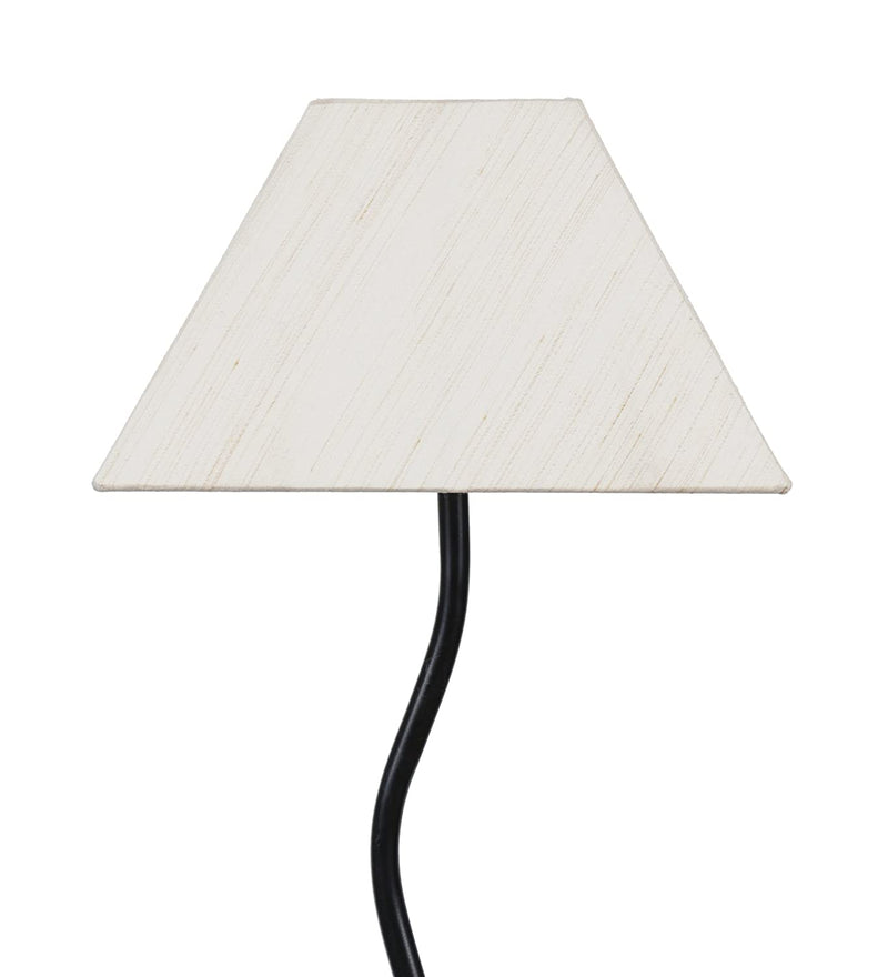 Off White Rectangular Cotton Designer Zig Zag Iron Floor Lamp (Off White)