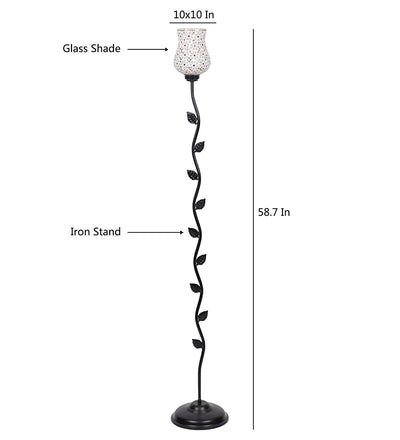 Metal Floor Lamp with Shade, Base and Wire Connector, Off White, Pack of 1 lamp, 1 Base , 1 wire connector, 1 Shade