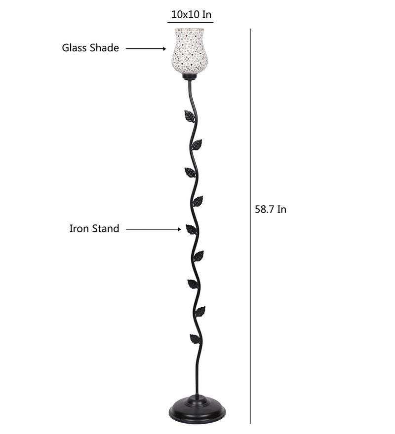 Metal Floor Lamp with Shade, Base and Wire Connector, Off White, Pack of 1 lamp, 1 Base , 1 wire connector, 1 Shade