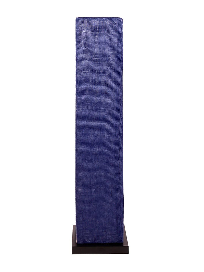 Blue Jute Square Shade Floor lamp with Black Iron Base