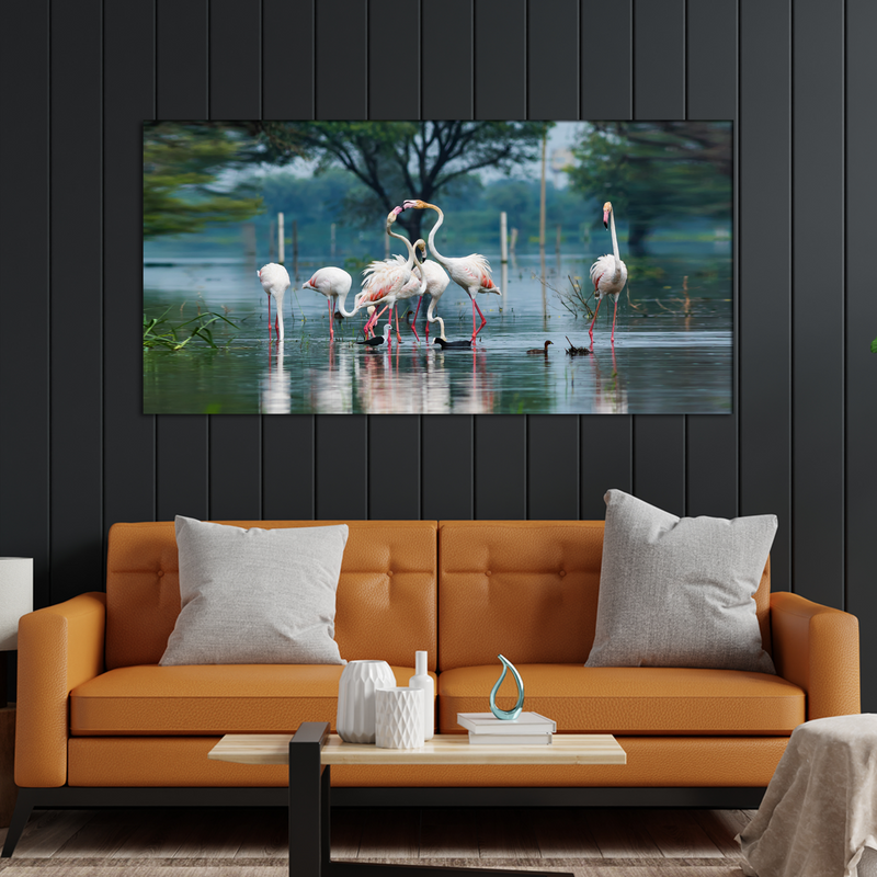 Flamingo Birds Canvas Wall Painting