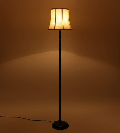 Cotton Off White Designer Iron Floor Lamp (Off - White)