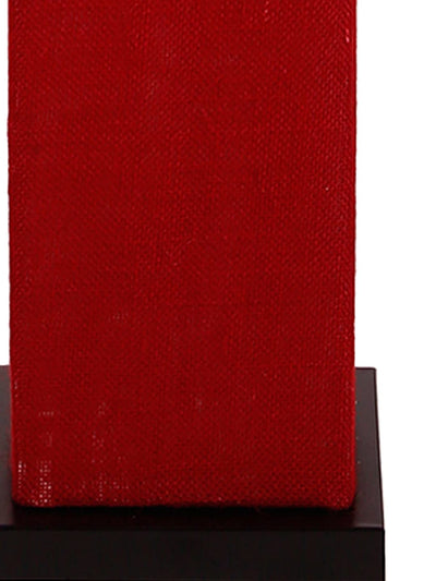 Maroon Jute Square Shade Floor lamp with Black Iron Base