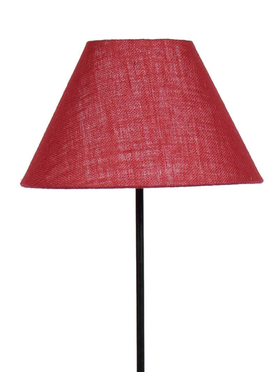 Conical Mahroon Jute Shade Floor Lamp with Black Base