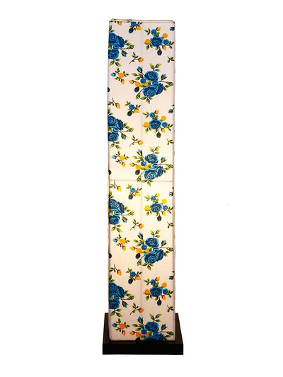 Multicolor Square Cotton Shade Floor lamp with Black Iron Base,D683