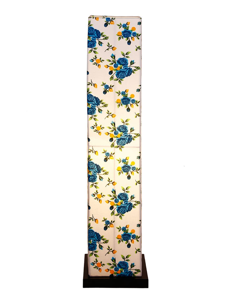 Multicolor Square Cotton Shade Floor lamp with Black Iron Base,D683