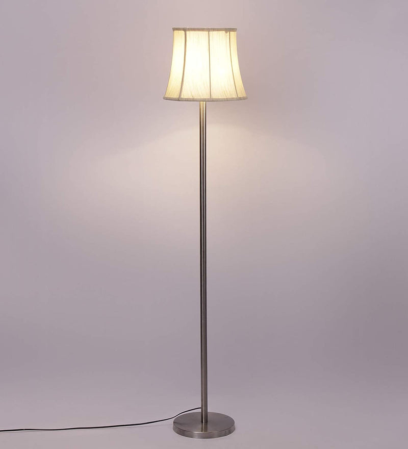 Cotton Soft Back Designer Steel Floor Lamp for Home Decor (Off White Medium)