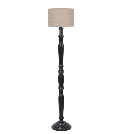 Beige Jute Designer Wooden Floor Lamp for Home Decor (Beige, Medium)