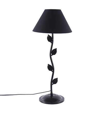 Black Cotton Designer Zig Zag Iron Table Lamp