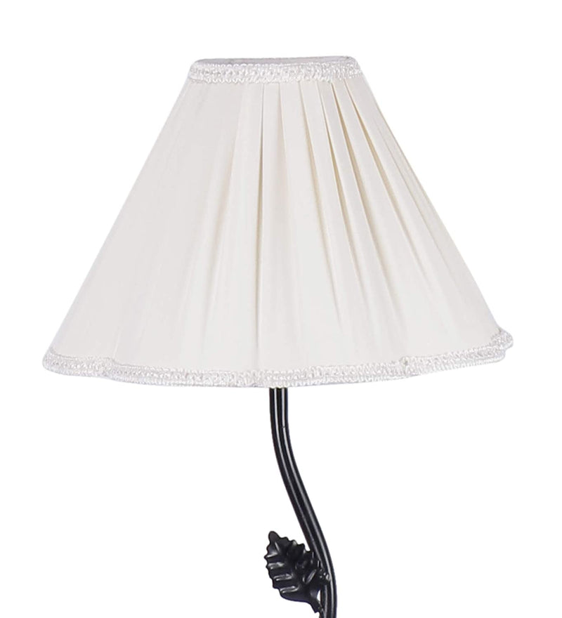 Off-White Cotton Vintage Floor Lamp