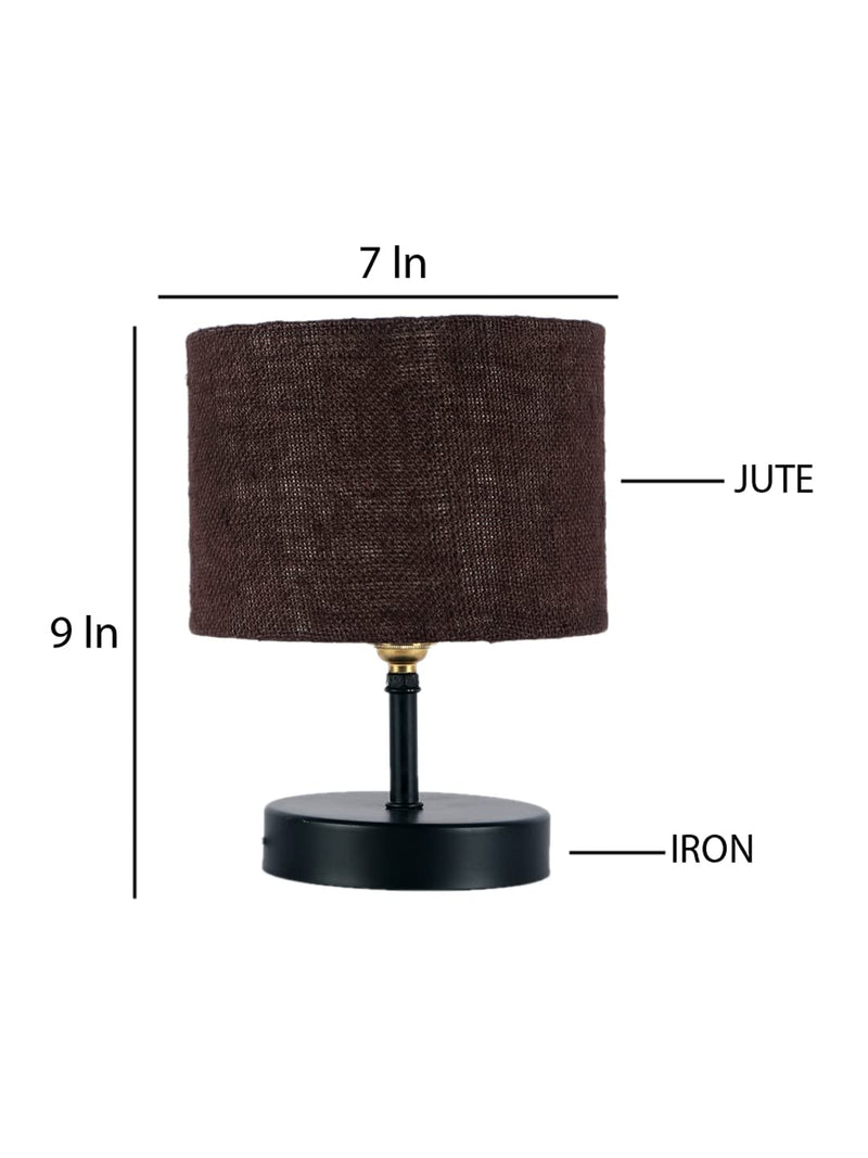 Iron Table lamp with Brown Jute Shade