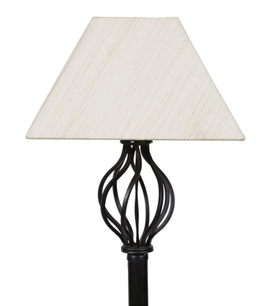 Off White Rectangular Basket Stick Pipe Wrought Iron Floor Lamp (Off-White)