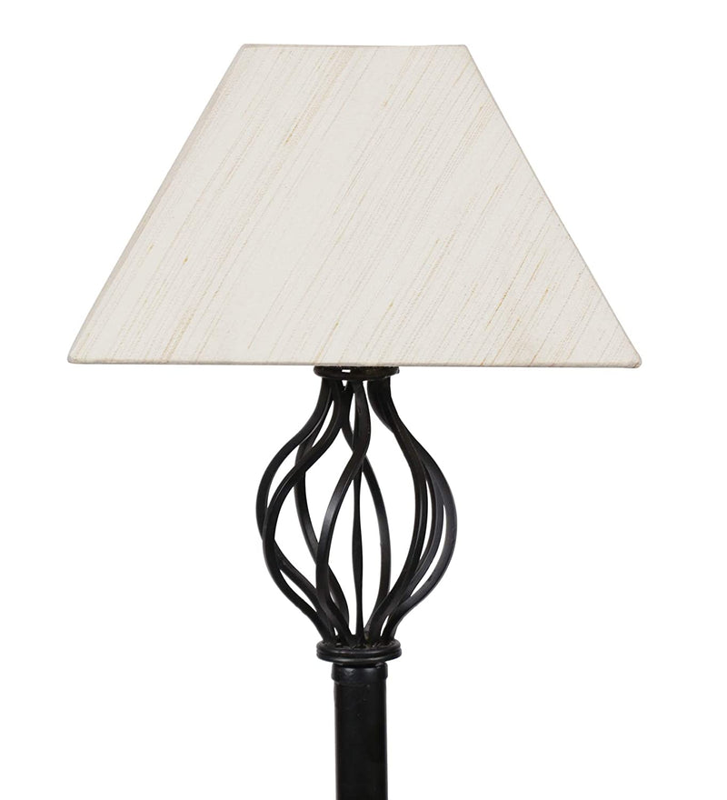 Off White Rectangular Basket Stick Pipe Wrought Iron Floor Lamp (Off-White)