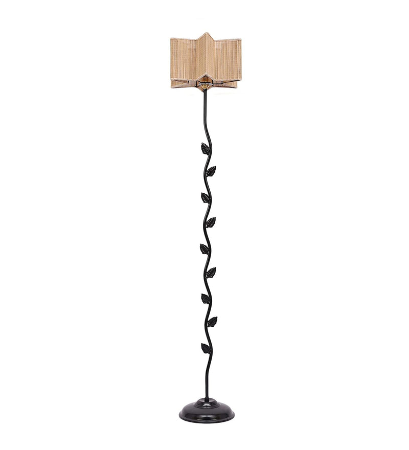 Bamboo Star Leaf Iron Floor Standing Lamp (Natural)