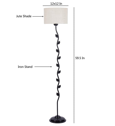 Metal Floor Lamp with Base and Shade, White, Pack of 1 Floor Lamp Stand,1 Base, 1 Shade