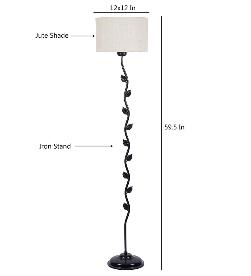 Metal Floor Lamp with Base and Shade, White, Pack of 1 Floor Lamp Stand,1 Base, 1 Shade