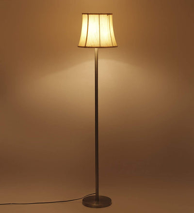 Cotton Soft Back Designer Steel Floor Lamp for Home Decor (Off White Medium)