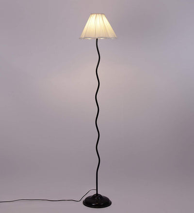 Off-White Cotton Floor Lamp