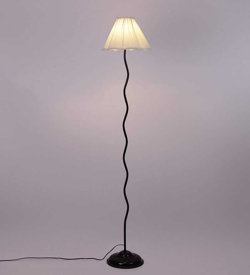 Off-White Cotton Floor Lamp