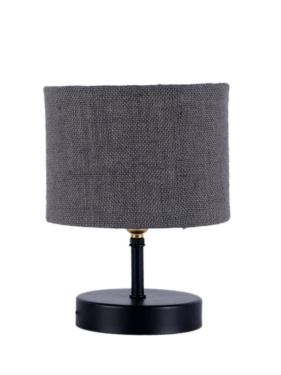 Iron Table lamp with Grey Jute Shade