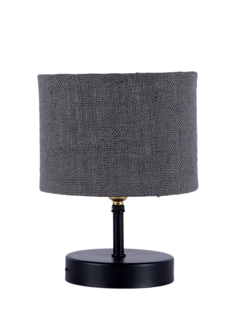 Iron Table lamp with Grey Jute Shade