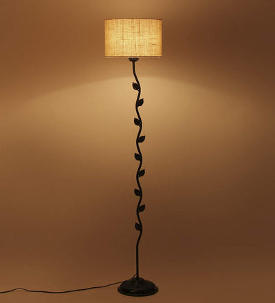 Metal Floor Lamp with Base and Shade, White, Pack of 1 Floor Lamp Stand,1 Base, 1 Shade