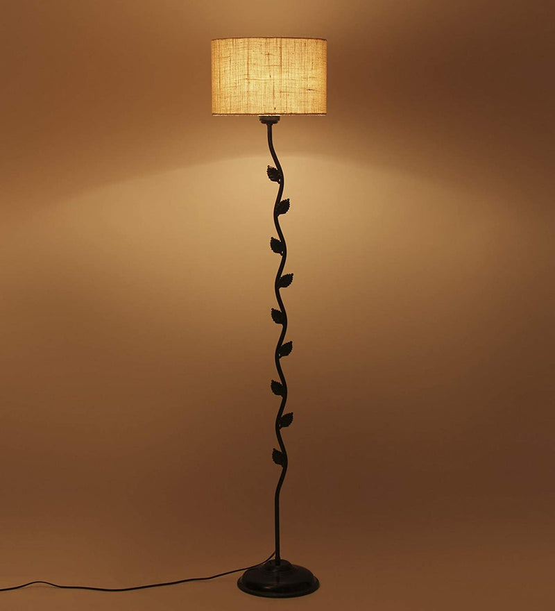 Metal Floor Lamp with Base and Shade, White, Pack of 1 Floor Lamp Stand,1 Base, 1 Shade