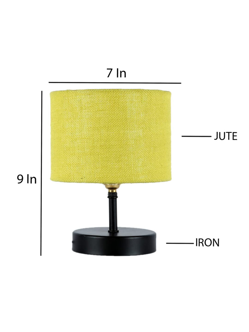 Iron Table lamp with Yellow Jute Shade