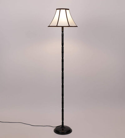 Cotton Multi-Colored Designer Iron Floor Lamp (Off - White)