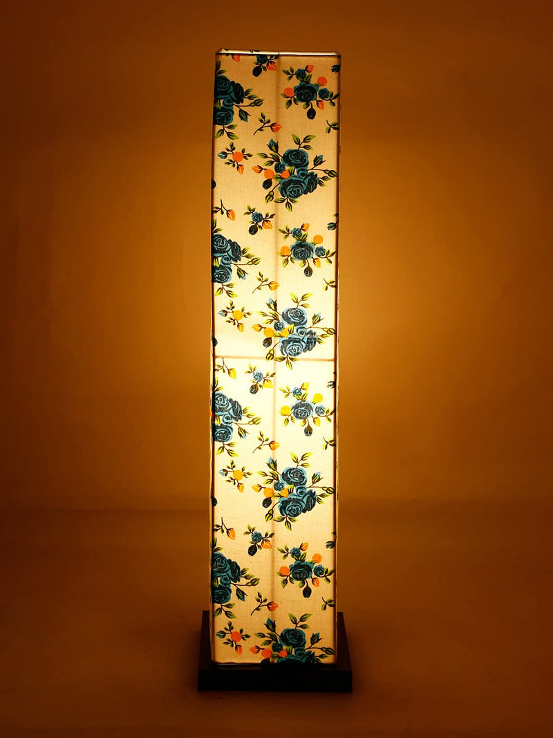 Multicolor Square Cotton Shade Floor lamp with Black Iron Base,D683