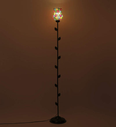 Mosaic Glass Leaf Floor lamp