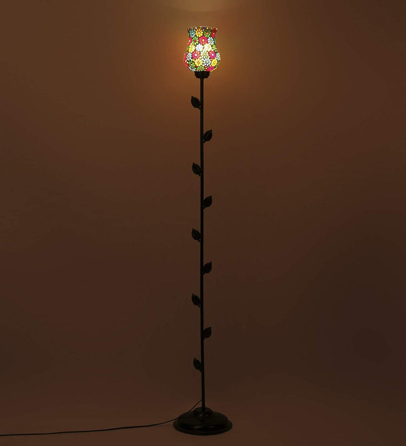 Mosaic Glass Leaf Floor lamp