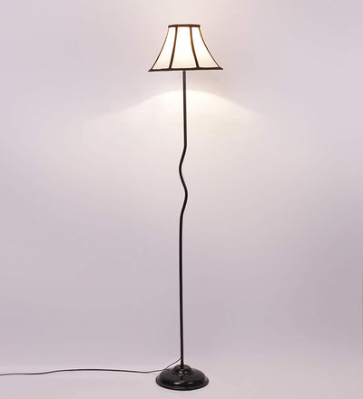 Cotton Soft Back Designer Wrought Iron Floor Lamp for Home Decor (Off White Medium)