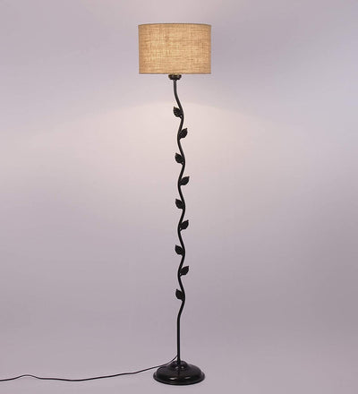 Metal Floor Lamp with Base and Shade, Beige, Pack of 1 Floor Lamp Stand,1 Base, 1 Shade