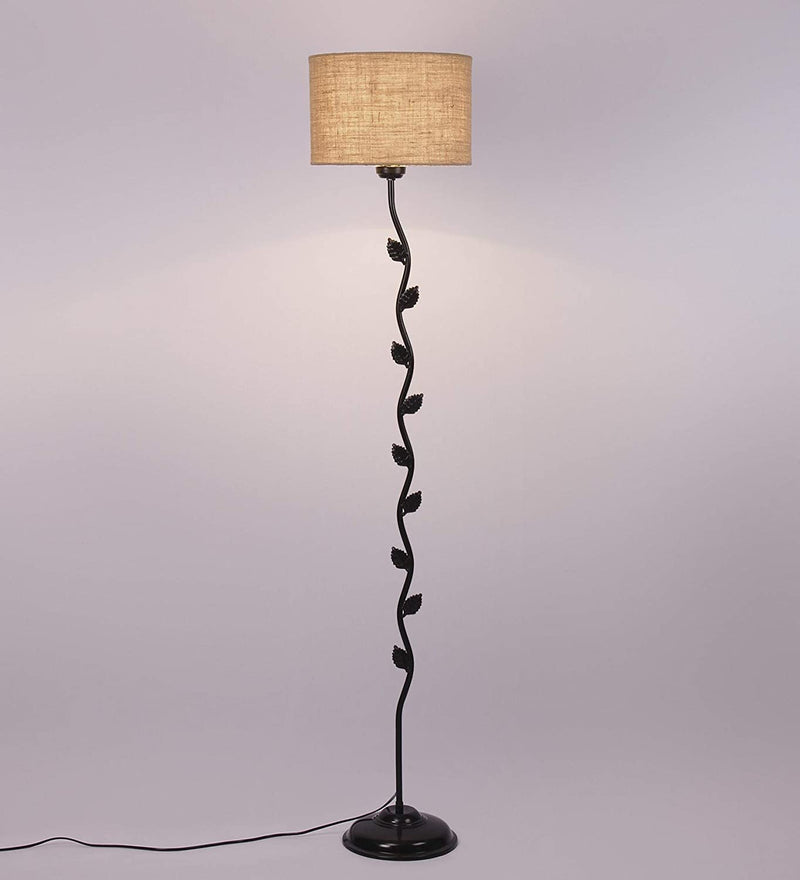 Metal Floor Lamp with Base and Shade, Beige, Pack of 1 Floor Lamp Stand,1 Base, 1 Shade